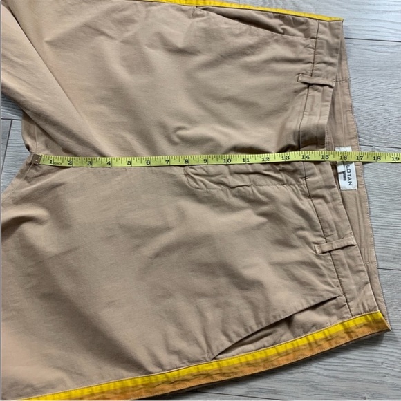 Nili Lotan Khaki Yellow Striped Linen Pants Size 10 - Picture 12 of 14